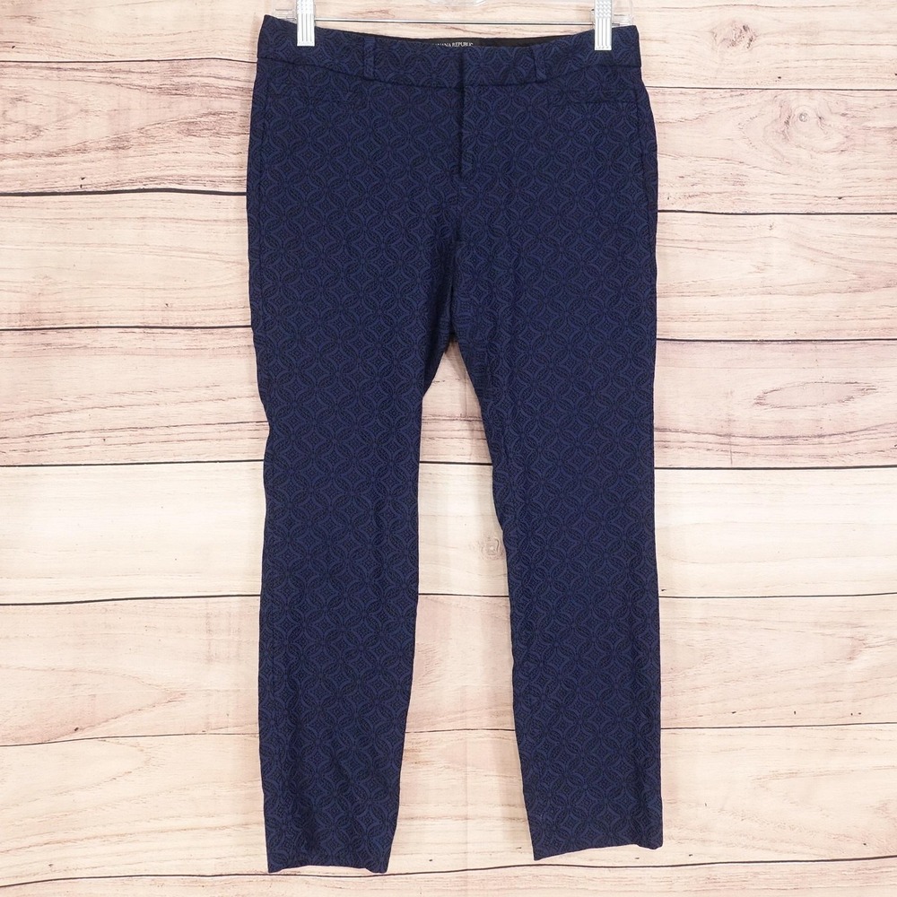 Banana Republic Pants Womens 2P Blue Sloan Ponte Crop Dress Pants Stretch 29x24